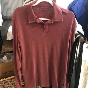 Lucky Brand Burgundy Polo Shirt Soft Cotton Casual